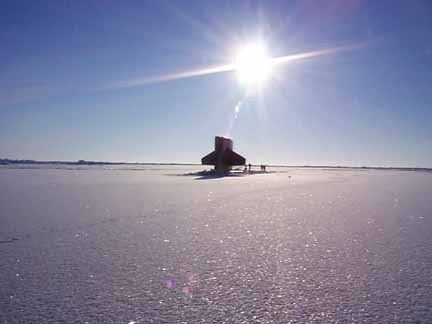 USS Hawkbill at the North Pole, Spring 1999. (US Navy Photo)