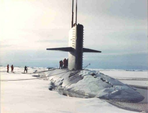 USS Pargo at the North Pole in 1993. (US Navy Photo)